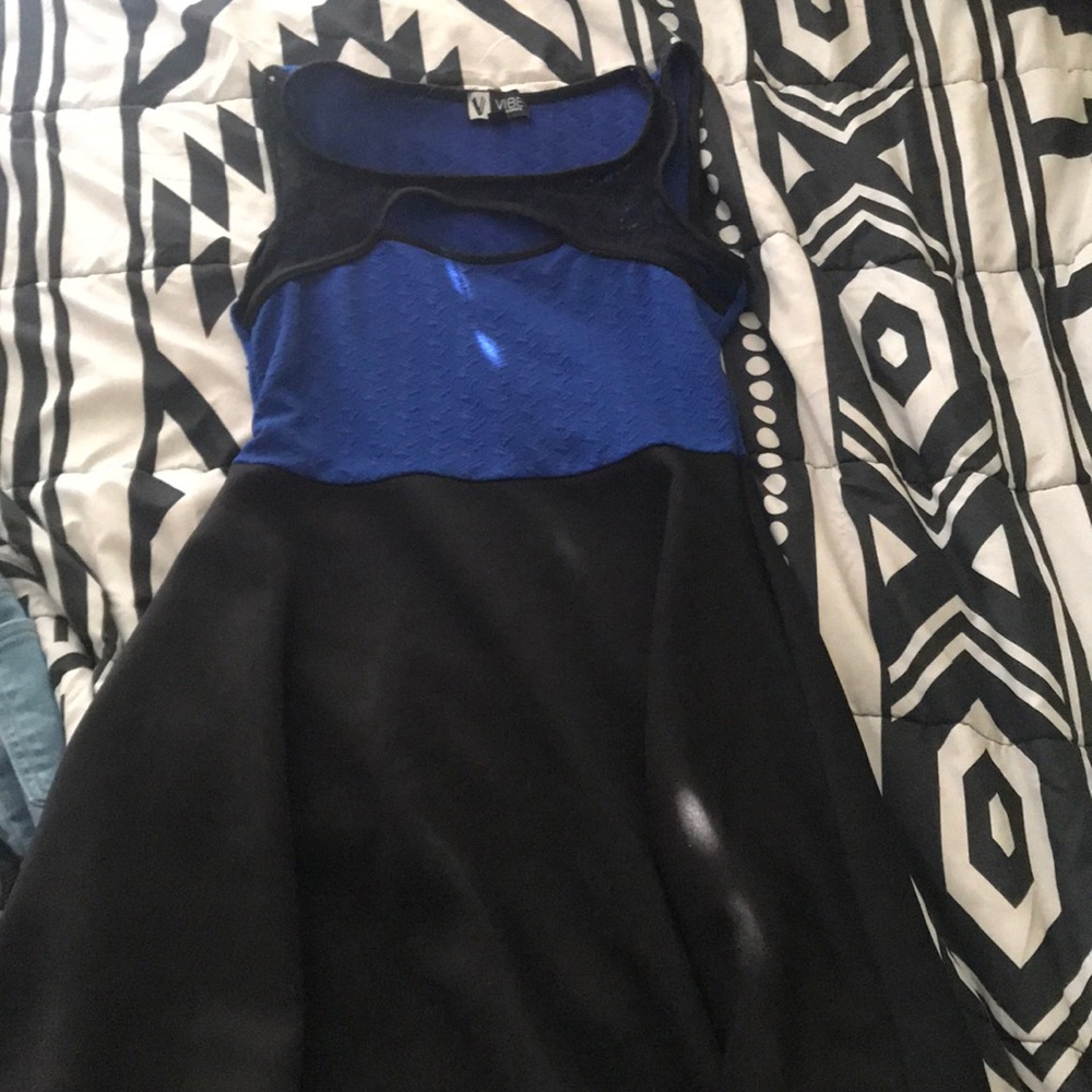 Blue and Black Dress